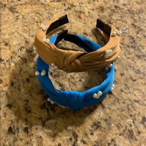 New 2 set pearl knot turban headband